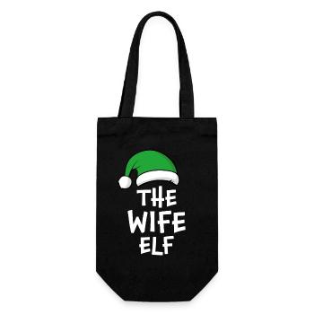 Die Ehefrau-Elfe - Geschenkbeutel für Flaschen - Schwarz - Vorne