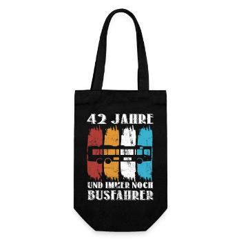 Busfahrer 42 Geburtstag Busfahren 42 Jahre Spruch - Geschenkbeutel für Flaschen - Schwarz - Vorne