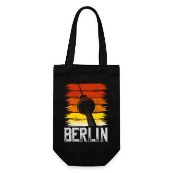 Berlin Germany City Skyline Vintage Retro - Gift Bag for Bottles - black - Front