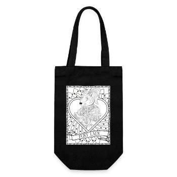 Foxy Lady Lustige Magische Fantasy Tier Fuchs für Wif - Geschenkbeutel für Flaschen - Schwarz - Vorne