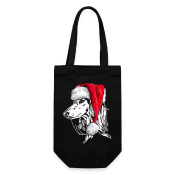 Santa SALUKI Christmas Greyhound Dogs Wilsigns - Gift Bag for Bottles - black - Front