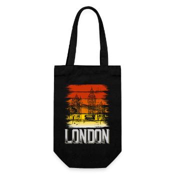 London England UK City Vintage Retro Skyline - Gift Bag for Bottles - black - Front