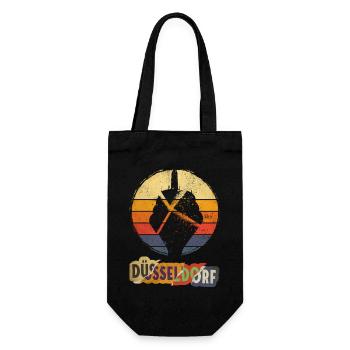 Dusseldorf Germany City Skyline Vintage Retro - Gift Bag for Bottles - black - Front