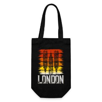 London England UK City Vintage Retro Skyline - Gift Bag for Bottles - black - Front