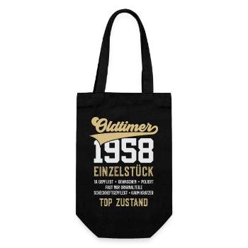 68. GEBURTSTAG OLDTIMER 1958 - Geschenkbeutel für Flaschen - Schwarz - Vorne