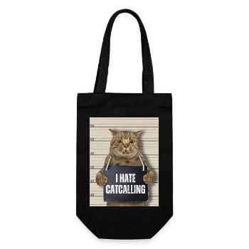Ich hasse Catcalling - Geschenkbeutel für Flaschen - Schwarz - Vorne