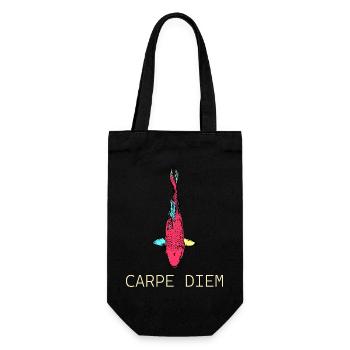 Neon Koi Carpe Diem - Geschenkbeutel für Flaschen - Schwarz - Vorne