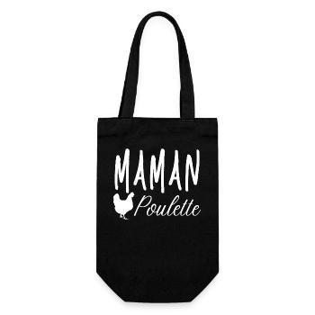 Maman poulette humour poule cadeau fête des mères - Sac à bouteille - noir - Devant