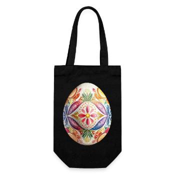 Colorful Easter egg and spring decoration - Gift Bag for Bottles - black - Front