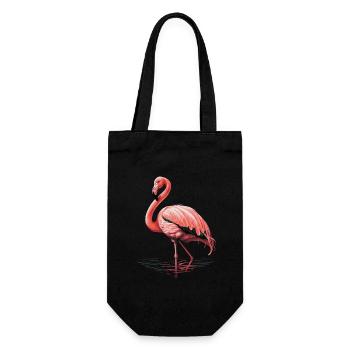 Pink Flamingo - Geschenkbeutel für Flaschen - Schwarz - Vorne