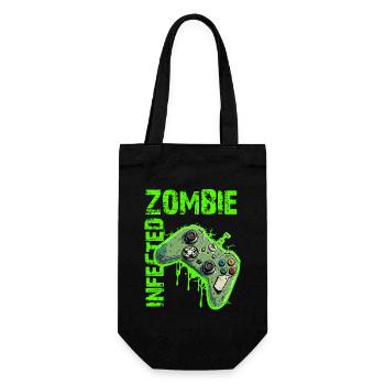 Zombie Infected Gamer - Geschenkbeutel für Flaschen - Schwarz - Vorne