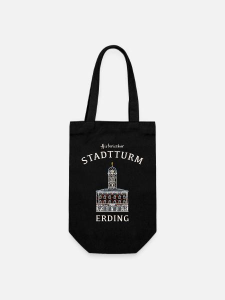 Erding kultiger Stadtturm, Bavière, Allemagne - Sac à bouteille - noir
