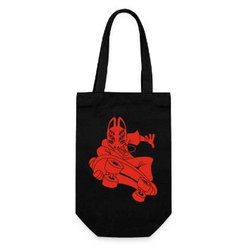 Strange red fox on skateboarding - Gift Bag for Bottles - black - Front