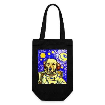 Astronaut Dog Van Gogh - Gift Bag for Bottles - black - Front