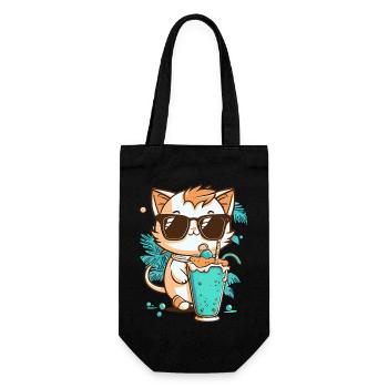 Chat en vacances d’été - Sac à bouteille - noir - Devant