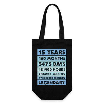15 years legendary - Anniversary - Company - Anniversary - Gift Bag for Bottles - black - Front