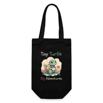 Tiny Turtle Adventure Design - Gift Bag for Bottles - black - Front