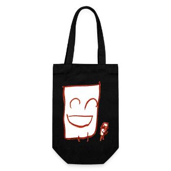 Happy fellas (white) - Gift Bag for Bottles - black - Front