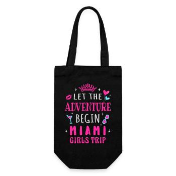 Girls Trip Miami, Let the adventure begin - Gift Bag for Bottles - black - Front