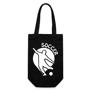 Fußball Soccer - Geschenkbeutel für Flaschen - Schwarz - Vorne