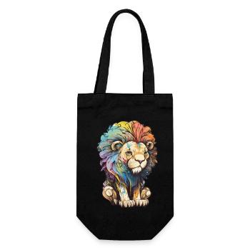 Dessin abstrait du lion - Sac à bouteille - noir - Devant