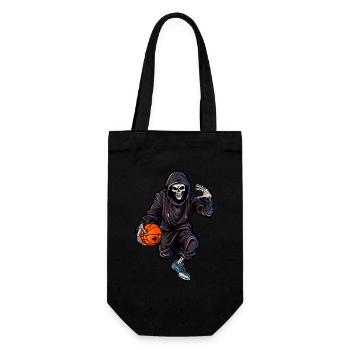 Crâne en combinaison de jogging avec ballon de basket-ball - Sac à bouteille - noir - Devant