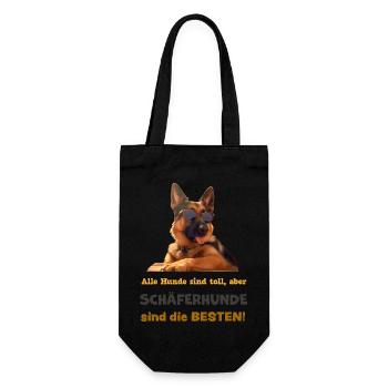 Schäferhunde sind die BESTEN! Mit Sonnenbrille - Geschenkbeutel für Flaschen - Schwarz - Vorne