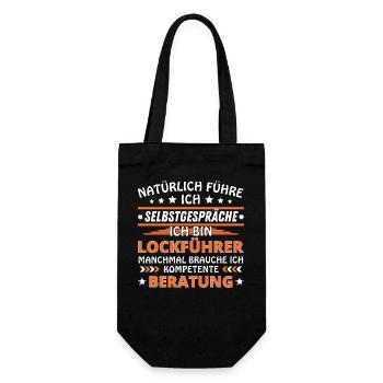 Ich führe Selbstgespräche - Lockführer Edition - Geschenkbeutel für Flaschen - Schwarz - Vorne