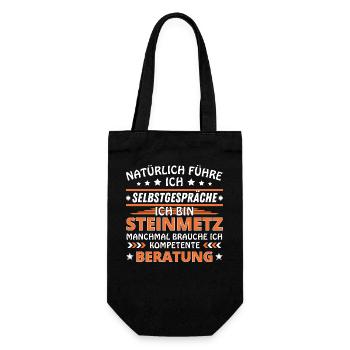 Ich führe Selbstgespräche - Steinmetz Edition - Geschenkbeutel für Flaschen - Schwarz - Vorne