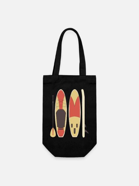 Standup Paddleboarding - Gift Bag for Bottles - black