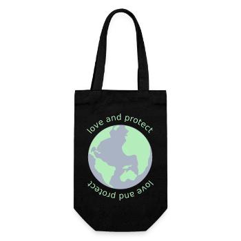 Aimer et protéger la planète Terre Cadeau climatique - Sac à bouteille - noir - Devant