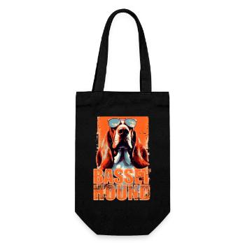 Basset Hound Dog With Sunglasses - Gift Bag for Bottles - black - Front