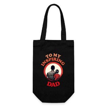 To My Inspiring Dad , Happy Fathers Day - Gift Bag for Bottles - black - Front