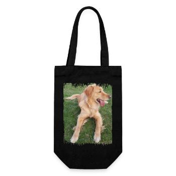 Schöner Hund, Retriever-Mix Paul, Golden Retriever - Geschenkbeutel für Flaschen - Schwarz - Vorne