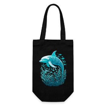 Dolphin - Gift Bag for Bottles - black - Front