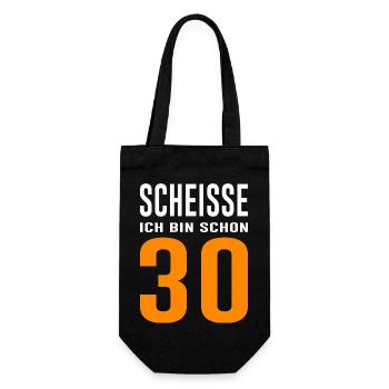 30. Geburtstag Spruch Geschenk Runder Geburtstag - Geschenkbeutel für Flaschen - Schwarz - Vorne