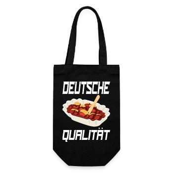 Deutsche Qualität lustiges Currywurst-Design. - Geschenkbeutel für Flaschen - Schwarz - Vorne