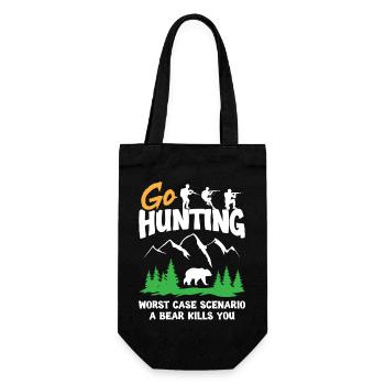 Go Hunting Worst Case Bear Kills You - Geschenkbeutel für Flaschen - Schwarz - Vorne