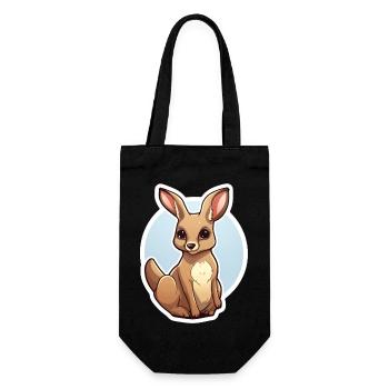 Känguru Kawaii - Geschenkbeutel für Flaschen - Schwarz - Vorne