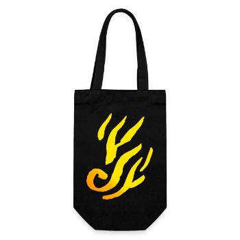 Feuer Ornament - Minimal / Element Symbol - Geschenkbeutel für Flaschen - Schwarz - Vorne
