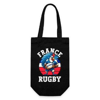 Rooster Rugby Ball Player Fan - Gift Bag for Bottles - black - Front