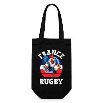 Rooster Rugby Ball Player Fan - Gift Bag for Bottles - black - Front