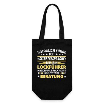Ich führe Selbstgespräche - Lockführer Edition - Geschenkbeutel für Flaschen - Schwarz - Vorne