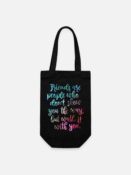 Gute Freunde - Geschenkbeutel für Flaschen - Schwarz