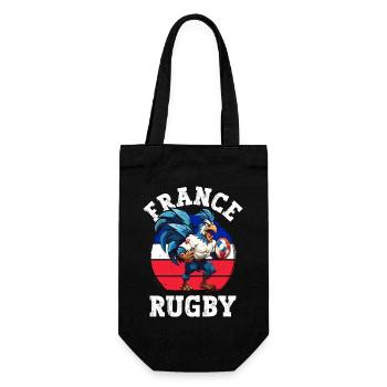 Rooster Rugby Ball Player Fan - Gift Bag for Bottles - black - Front