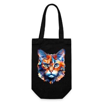 Chat, Polygone, Chats, Tomcat, Chat Domestique, Poil Court - Sac à bouteille - noir - Devant