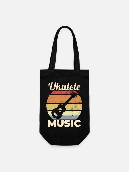 Vintage Ukulele Musik - Geschenkbeutel für Flaschen - Schwarz