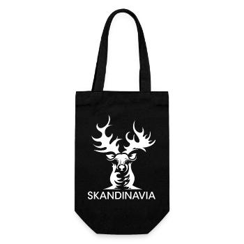 skandinavien schweden norwegen rentier elch hirsch - Geschenkbeutel für Flaschen - Schwarz - Vorne