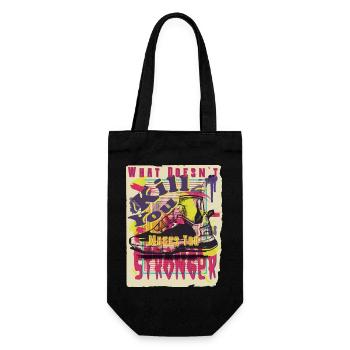 What doesn`t kill you makes you stronger - Kraft - Geschenkbeutel für Flaschen - Schwarz - Vorne
