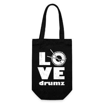 Minimalist Love Drum Design - Gift Bag for Bottles - black - Front